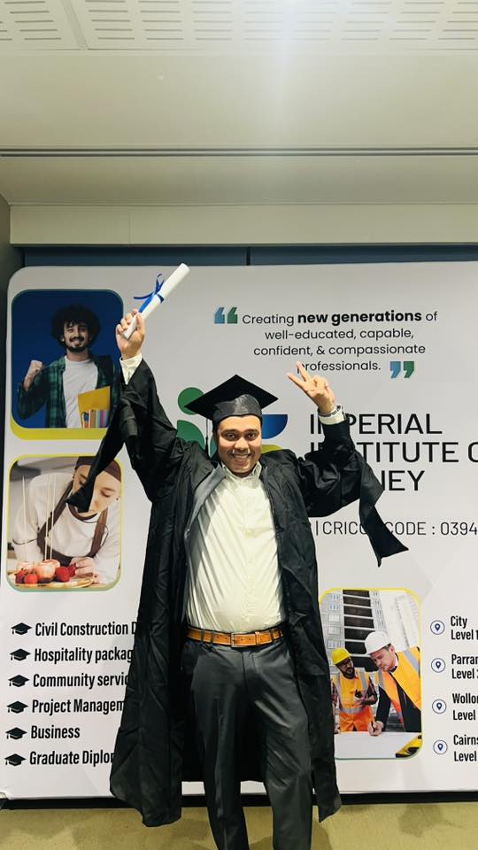Rakibul Islam Graduates from Imperial Institute of Sydney
